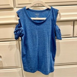 French Toast Girls Blue Cold Shoulder Top Size 6
